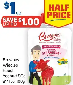 Foodland Brownes Wiggles Pouch Yoghurt offer