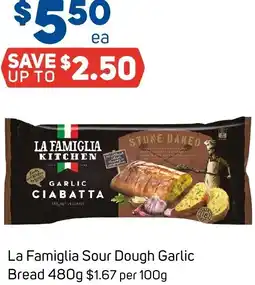 Foodland La Famiglia Sour Dough Garlic Bread offer