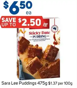 Foodland Sara Lee Puddings offer