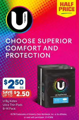 Foodland U By Kotex Ultra Thin Pads offer