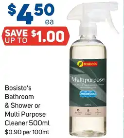 Foodland Bosisto's Bathroom & Shower or Multi Purpose Cleaner offer