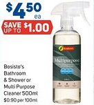 Foodland Bosisto's Bathroom & Shower or Multi Purpose Cleaner offer