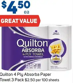 Foodland Quilton 4 Ply Absorba Paper Towel offer