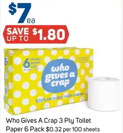 Foodland Who Gives A Crap 3 Ply Toilet Paper offer