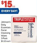 Foodland Johnson's Daily Essentials Facial Cleansing Wipes offer