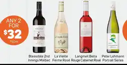 Foodland Bleasdale 2nd Innings Malbec, La Vieille Ferme Rosé, Langmeil Bella Rouge Cabernet Rosé, Peter Lehmann Portrait Series offer