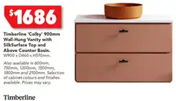 Harvey Norman Timberline 'Colby' 900mm Wall-Hung Vanity with SilkSurface Top and Above Counter Basin. offer