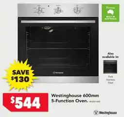 Harvey Norman Westinghouse 600mm 5-Function Oven offer