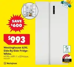 Harvey Norman Westinghouse Side-By-Side Fridge - White offer