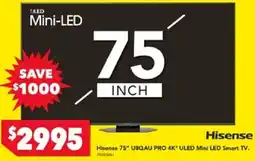 Harvey Norman Hisense 75" USQAU PRO 4K ULED Mini LED Smart TV offer