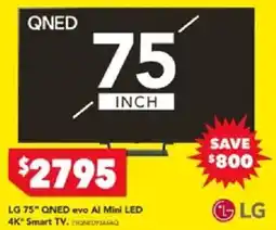 Harvey Norman LG 75" QNED evo Al Mini LED 4K Smart TV offer