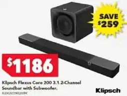 Harvey Norman Klipsch Flexus Core 200 3.1.2-Channel Soundbar with Subwoofer offer