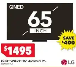 Harvey Norman Lg 65" qned81 4k led smart tv offer
