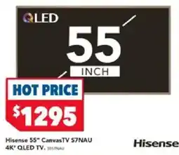 Harvey Norman Hisense 55" canvastv s7nau 4k qled tv offer