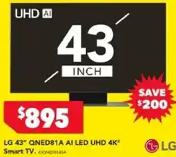 Harvey Norman LG 43" QNED81A AI LED UHD 4K Smart TV offer