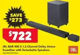 Harvey Norman Jbl bar 800 5.1.2-channel dolby atmos soundbar with detachable speakers offer