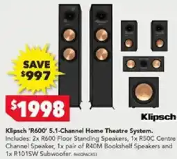 Harvey Norman Klipsch 'R600' 5.1-Channel Home Theatre System offer