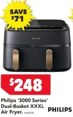Harvey Norman Philips *3000 Series' Dual-Basket XXXL Air Fryer offer