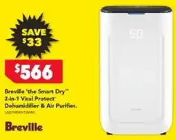 Harvey Norman Breville 'the Smart Dry™ 2-in-1 Viral Protect Dehumidifier & Air Purifier offer