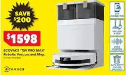 Harvey Norman ECOVACS 'T50 PRO MAX' Robotic Vacuum and Mop offer