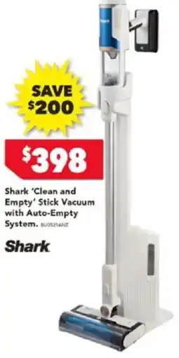 Harvey Norman Shark 'Clean and Empty' Stick Vacuum with Auto-Empty System offer