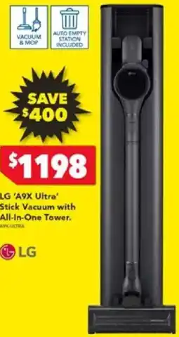 Harvey Norman LG 'A9X Ultra' Stick Vacuum with All-In-One Tower offer
