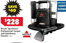 Harvey Norman Bissell 'spotclean™ professional' carpet and upholstery cleaner offer