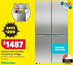 Harvey Norman Hisense 609L PureFlat French-Door Fridge offer