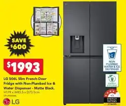 Harvey Norman Lg slim french-door fridge with non-plumbed ice & water dispenser offer