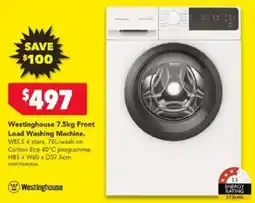 Harvey Norman Westinghouse Front Load Washing Machine offer