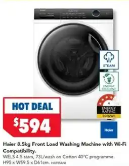 Harvey Norman Haier front load washing machine with wi-fi compatibility offer