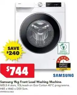 Harvey Norman Samsung Front Load Washing Machine offer