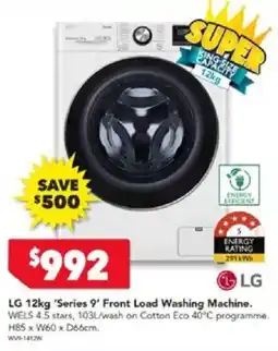 Harvey Norman LG 'Series 9' Front Load Washing Machine offer