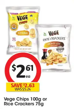Coles Vege Chips or Rice Crackers offer