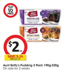 Coles Aunt Betty's Pudding offer