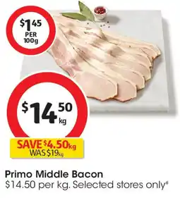 Coles Primo Middle Bacon offer