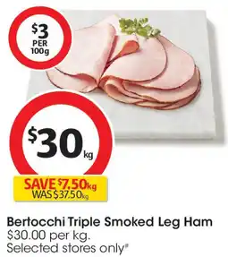 Coles Bertocchi Triple Smoked Leg Ham offer