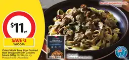 Coles Coles Made Easy Slow Cooked Beef Stroganoff with Creamy Sauce offer