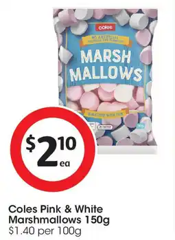 Coles Coles Pink & White Marshmallows offer
