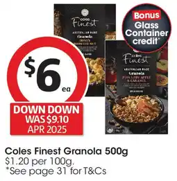 Coles Coles Finest Granola offer