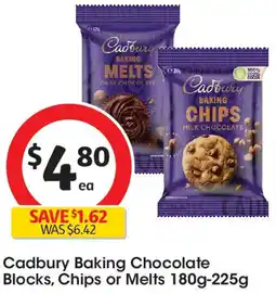 Coles Cadbury Baking Chocolate Blocks, Chips or Melts offer