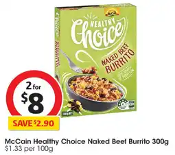 Coles McCain Healthy Choice Naked Beef Burrito offer
