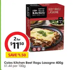 Coles Coles Kitchen Beef Ragu Lasagne offer