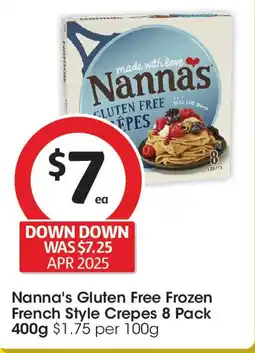 Coles Nanna's Gluten Free Frozen French Style Crepes offer
