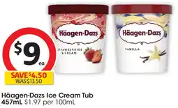 Coles Häagen-Dazs Ice Cream Tub offer