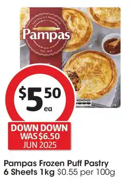 Coles Pampas Frozen Puff Pastry 6 Sheets offer