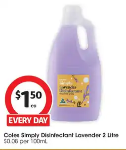 Coles Coles Simply Disinfectant Lavender offer