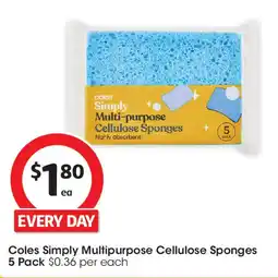 Coles Coles Simply Multipurpose Cellulose Sponges offer