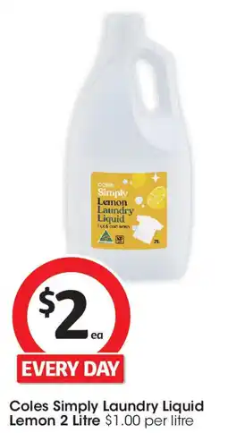 Coles Coles Simply Laundry Liquid Lemon offer