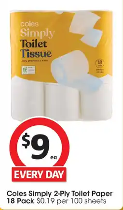 Coles Coles Simply 2-Ply Toilet Paper offer